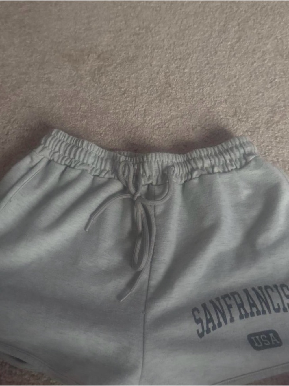 SHEIN Light Gray Elastic Waist 'San Francisco' Casual Shorts